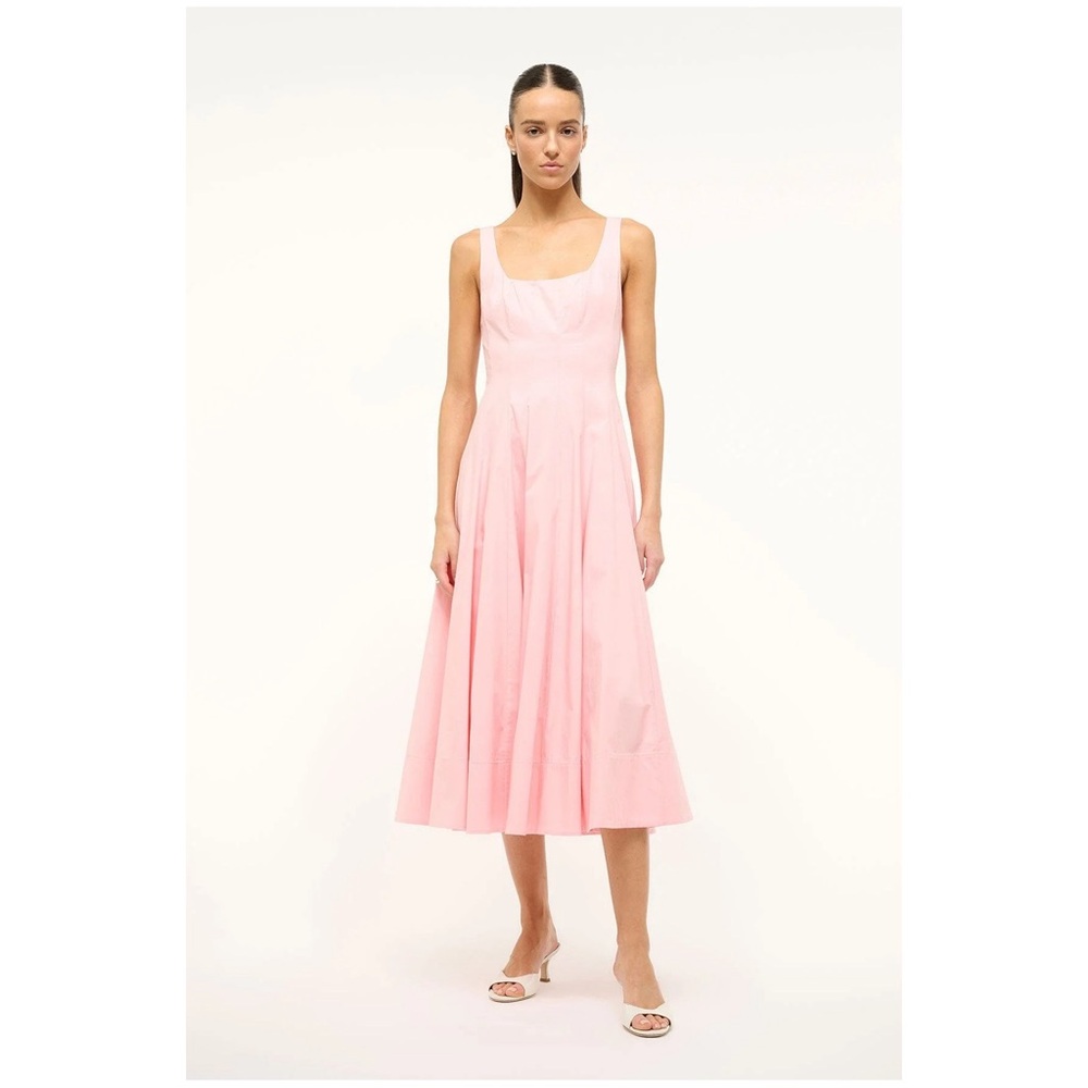 STAUD Wells Dress in Strawberry Cream